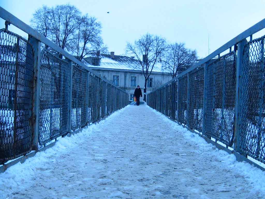 Little bridge on Somes river, winter by Filep Aron