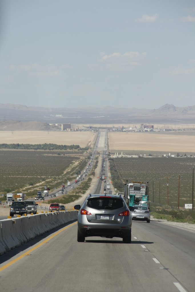 On Interstate 15 to Las Vegas. Primm (Nevada) in background (2009) by Fred Schaefer