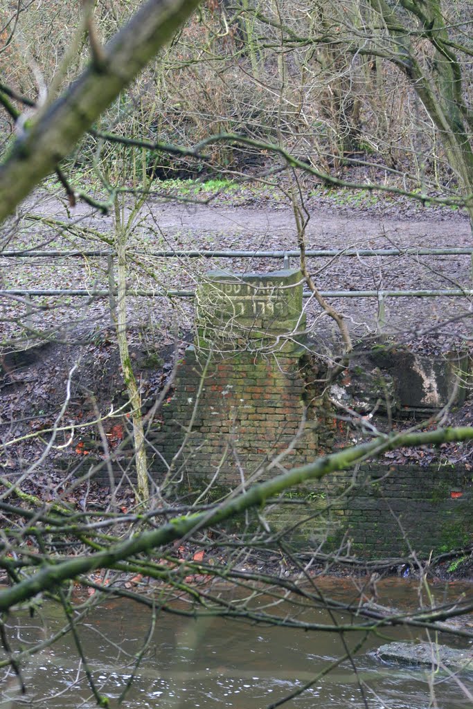 Marker showing level reached by water in flood of 17 Aug 1799 by JD Williams