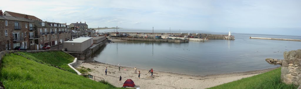 Seahouses Harbour Panorama by kittenpower