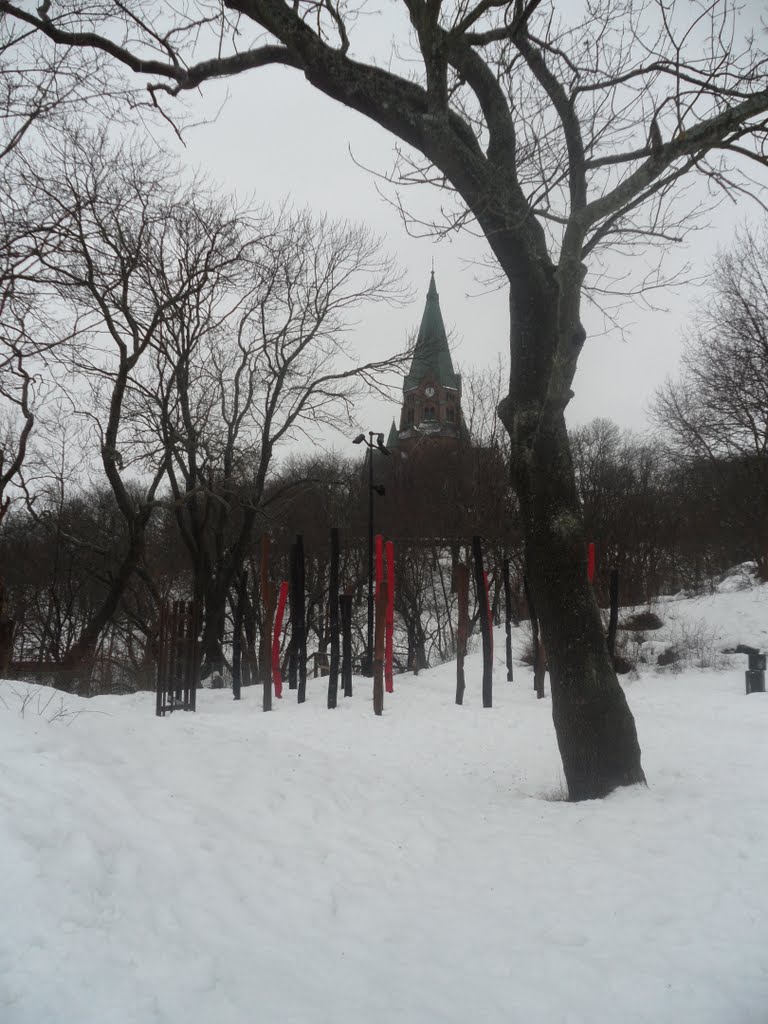 Sofia kyrka från Vita Bergens lekpark (januari 2011) by ThomasLindberg