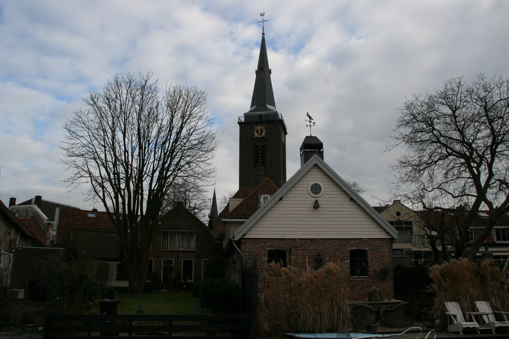 Kerktoren vanaf de Voordijk, Abcoude. by Carl030nl