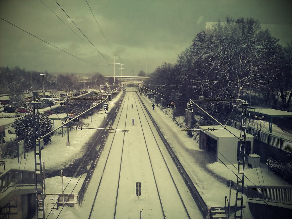 Goldberg S-Bahn station in winter by Carles Ballester