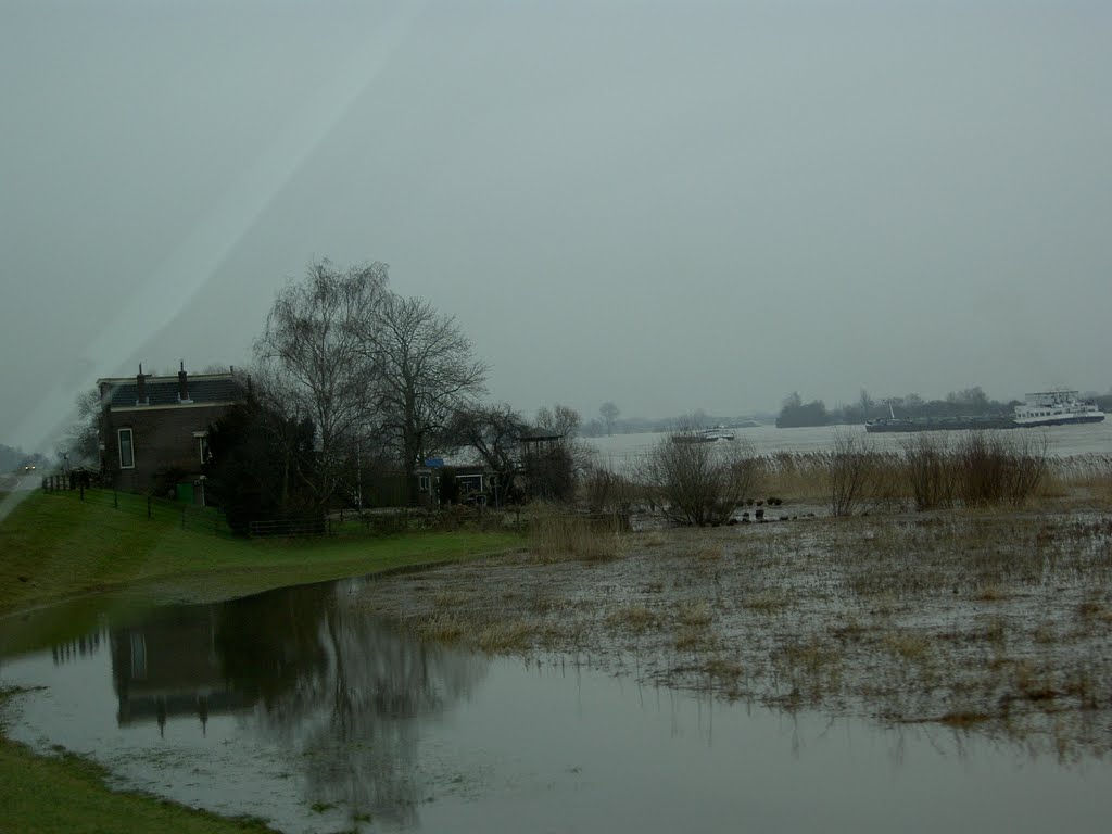 Hoogwater Lek bij Jaarsveld 17-1-11 by Thomas Schroor