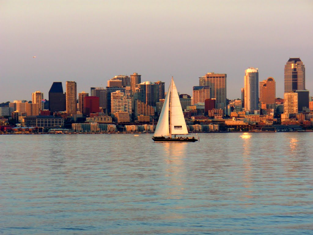 Sunset in Seattle, Alki Beach by Evgenia.Laz