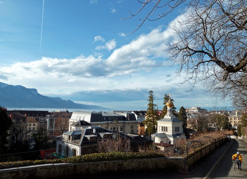 Vevey et Lac Léman vus depuis l'eglise St. Martin, 01/2011 by Cesar Neto