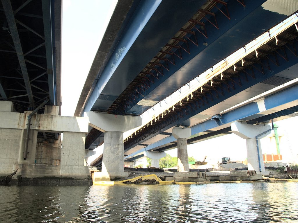 Under the Whitestone Expressway (I-678) Bridges, Flushing Creek, New York City by jag9889