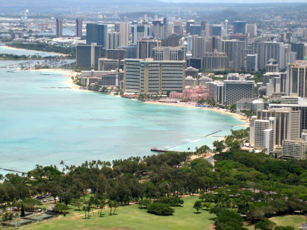 Waikiki from Diamond Head by 66henri