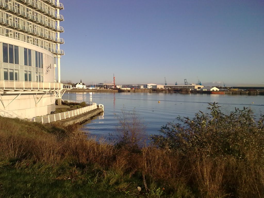 St Davids Spa Hotel looking across to Norwegian Church and BBC site development by david thomas