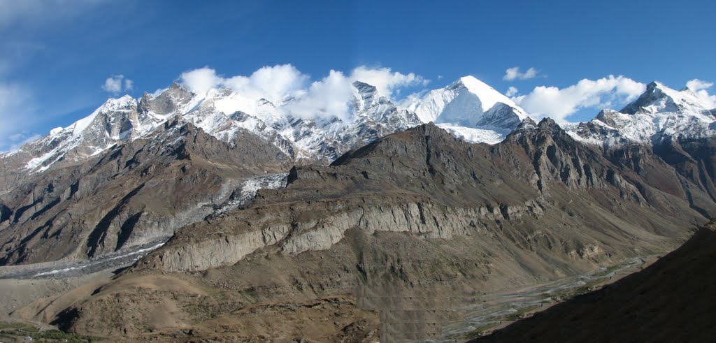 Nun Kun 7135 m panorama with glacier panorama, see the next photo for detailed view by Henk Monster