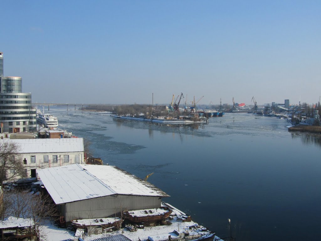 View from the bridge over the River Don. Rostov-on-Don by Valentine Verchenko