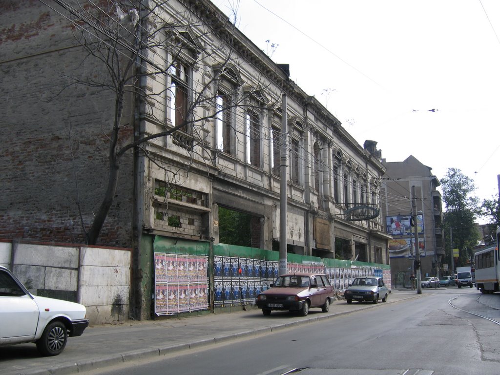 CINEMA FEROVIAR ENTRANCE in RUIN. Bucharest ROMANIA 2007. by vittoriorama