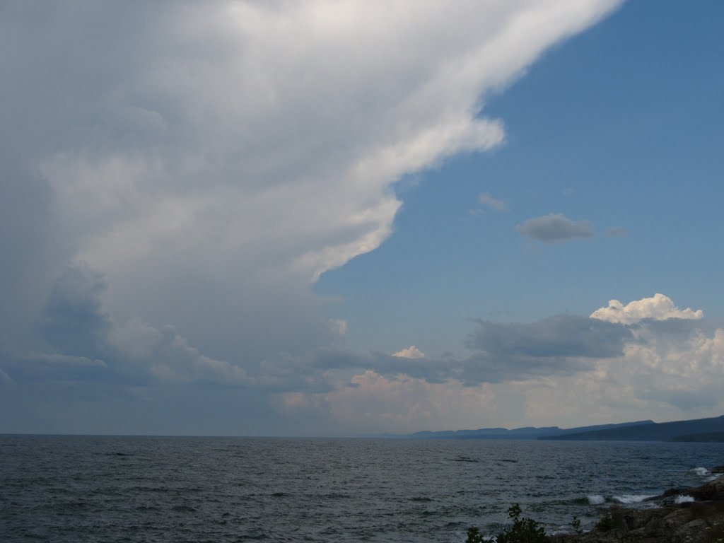 Jul 2008 - Grand Marais, Minnesota. Storm clouds across Lake Superior from Grand Marais. by BRIAN ZINNEL