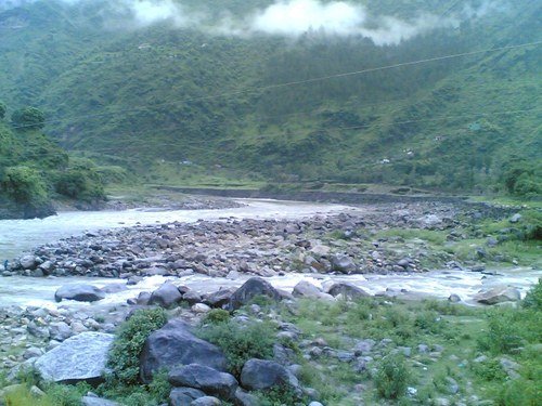 Sangam of Beas river with Pandoh nallah by Shailesh Thakur