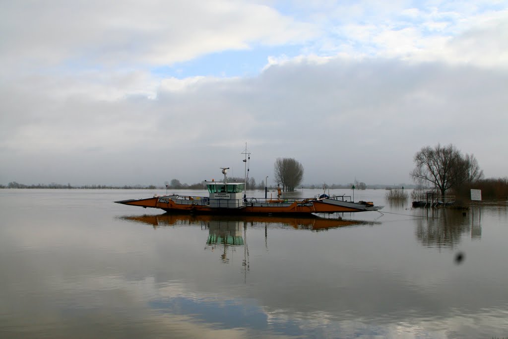 High Water in the IJssel - Crossing the IJssel near Dieren by Roger Grund