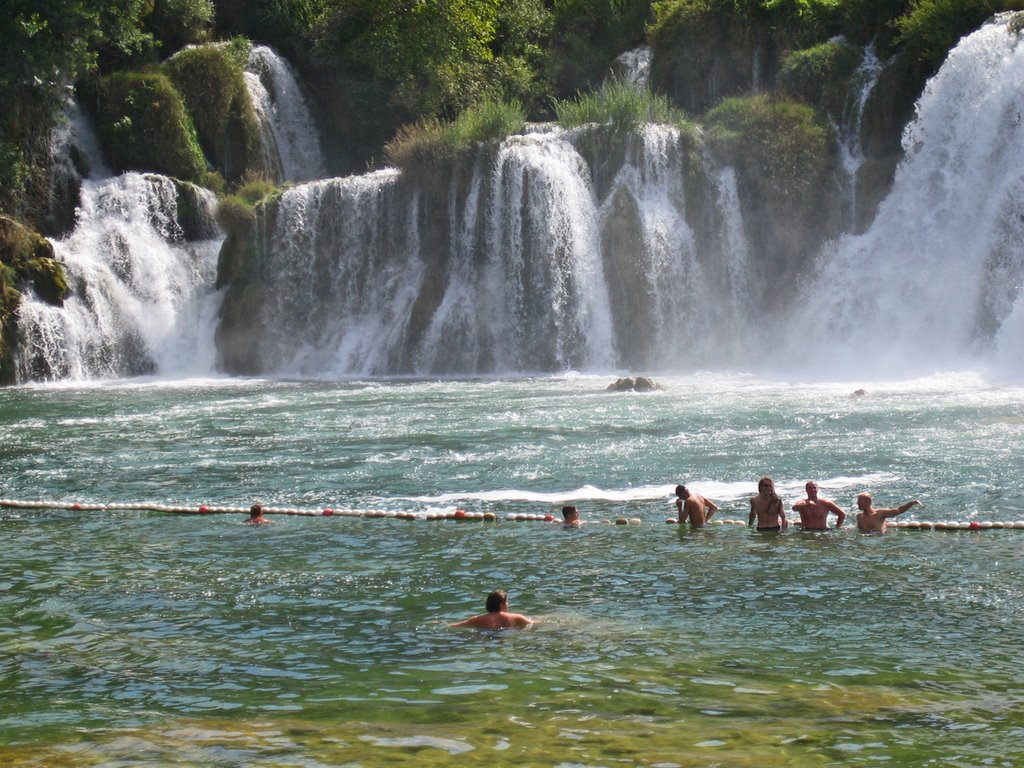 Krka Falls-Having fun and cooling off! (near Skradin) by Nikbrovnik