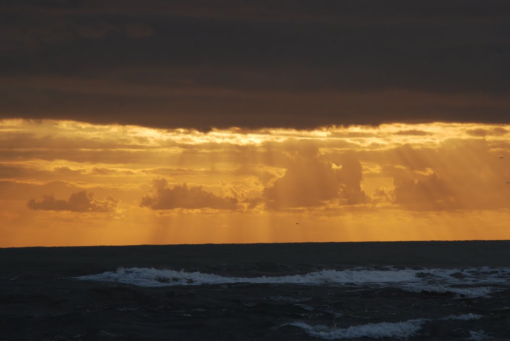 Black clouds and spectacular sunbeams (Cinque Terre, Italy) by Harald Mann