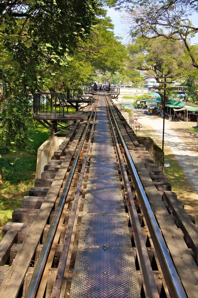 The infamous Death Railway tracks near River Kwae bridge by Uwe Schwarzbach