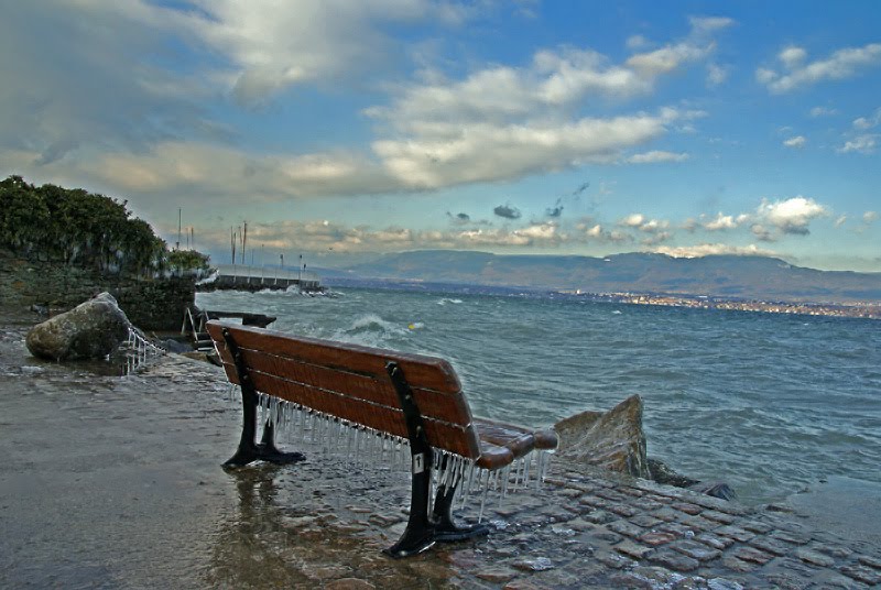 Bise et glace sur le Léman by Lionel BARTHELEMY