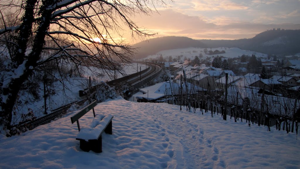 Friedhof Richtung Tecknau im Schnee by framapajaph