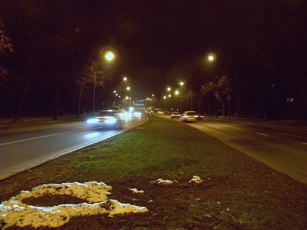 Lublin (Polska) Aleja Władysława Andersa nocą / Lublin (Poland) Avenue of General Wladyslaw Anders at night by Michał Krzysztof Kurzątkowski