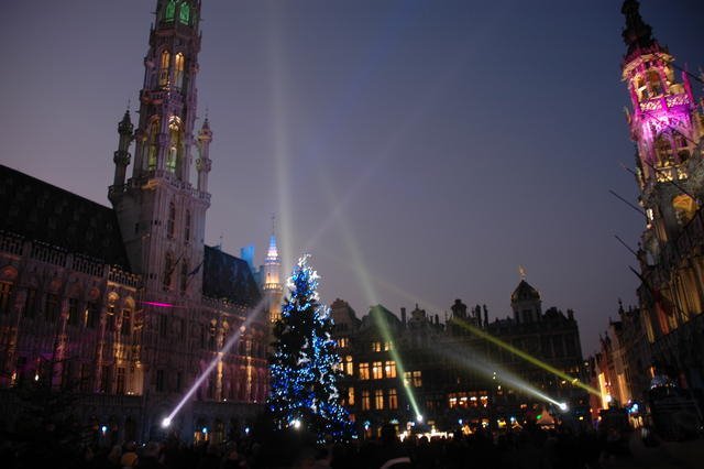 Grand Place at Christmas by Steve Cole