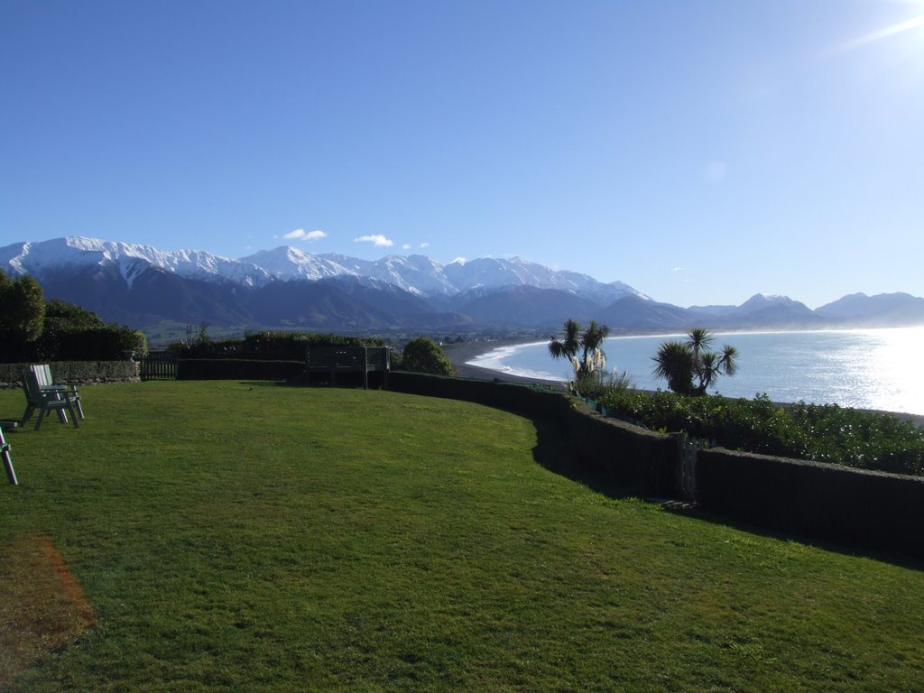 View of Mount Manakau from Kaikoura july 2006 by Roger Cotterell