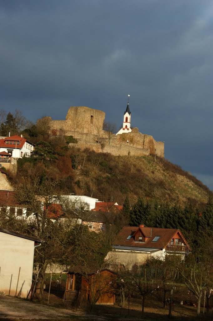 Blick zur Neuen Baumburg mit der Kath. Kirche by wolfbam