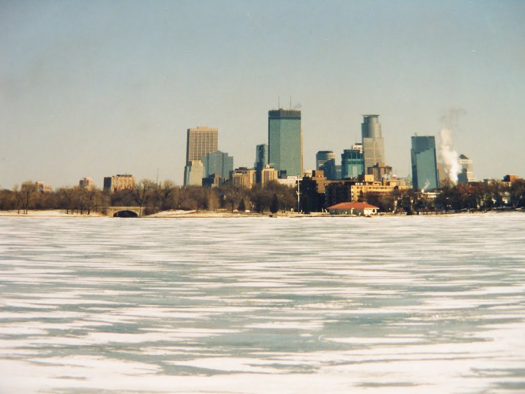 Lake Calhoun with Downtown Minneapolis in background by buddyleesmil