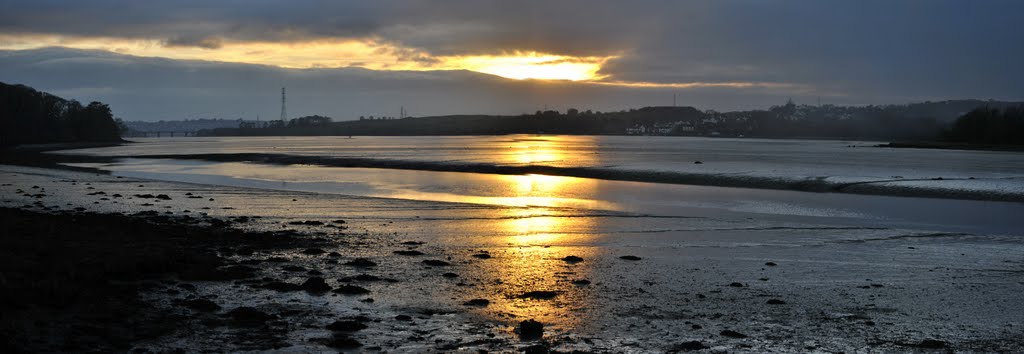 Sunset at River Tavy by Mick Haslam