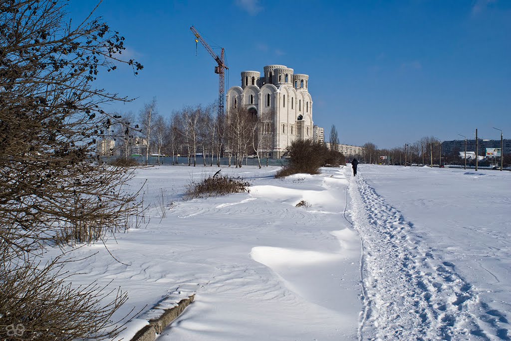 Строящаяся церковь. Вид на Ужгородскую. by Виктор Белкин