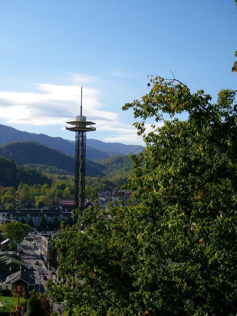 Gatlinburg Space Needle from ski lift by wnoble