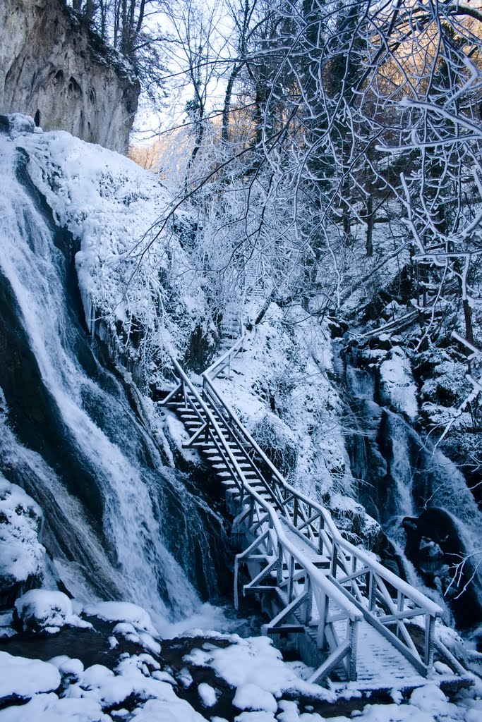 Jankovac waterfall in winter by brxman