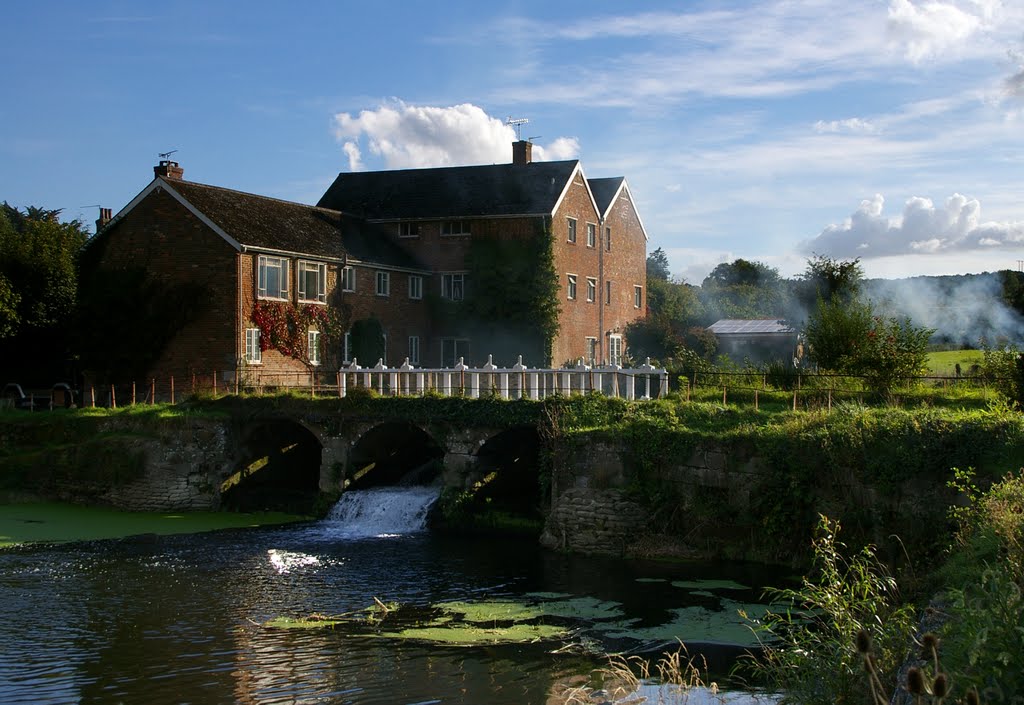 Slucegates near the River Stour, off Mill Lane in Durweston. by Peter Neaum