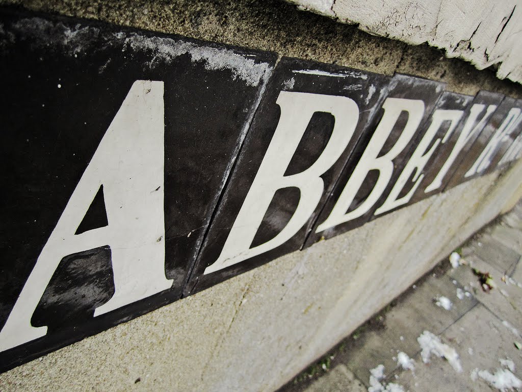 Abbey Road - glazed tile road sign - last of its kind! by Josh von Staudach