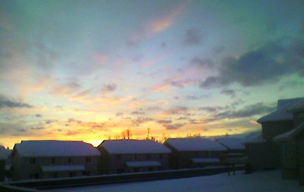 Gorgeous, Golden Sunrise Light In Winter, West Edmonton Jan '11 by David Cure-Hryciuk