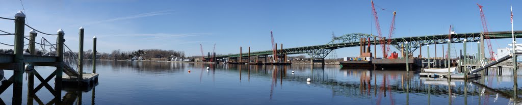 Sakonnet Bridge and Cranes by Brian Shriver