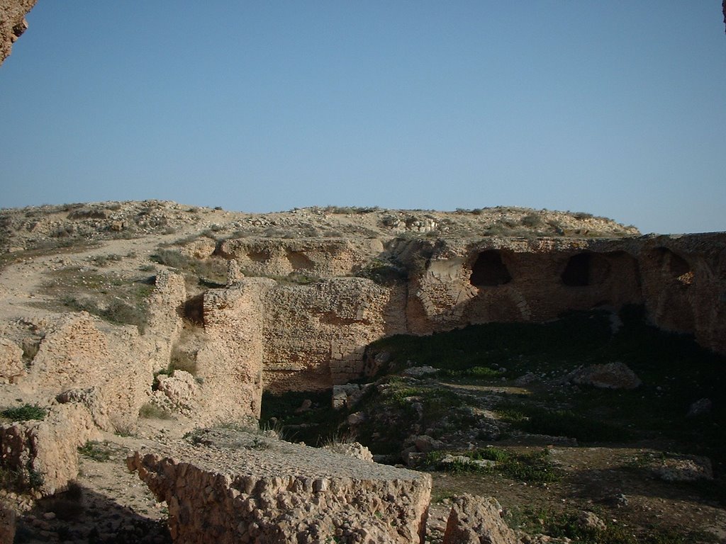 Thuburbo Majus cisterns below amphitheatre hill by Iain Dickson