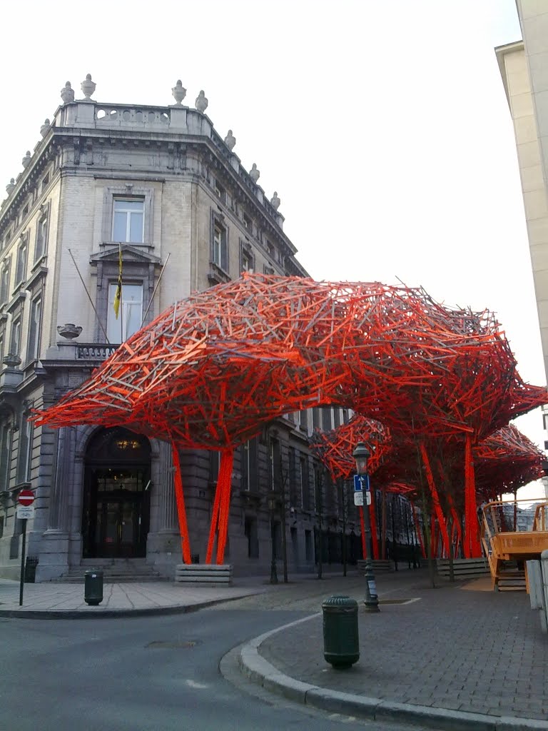 The Sequence, wooden installation by Arne Quinze for the flemish parliement, 2008 by michiel.vanderwulp