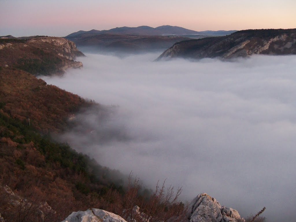 Nebbia sopra la Val Rosandra by erik frieden