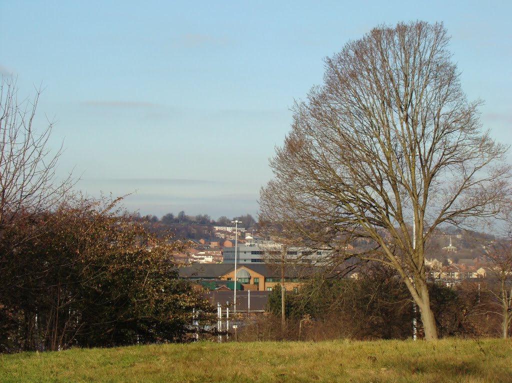 Looking due north from Sheaf Valley Park, Sheffield S2 by sixxsix