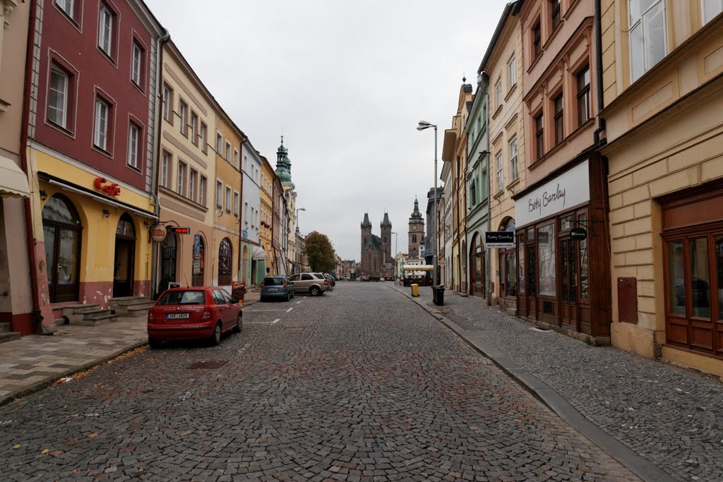 Hradec Králové - Velké náměstí - View WSW towards Katedrální kostel sv. Ducha / Cathedral Church of the Holy Spirit, re-gothisized 1864-74 by F.Schmoranz by txllxt