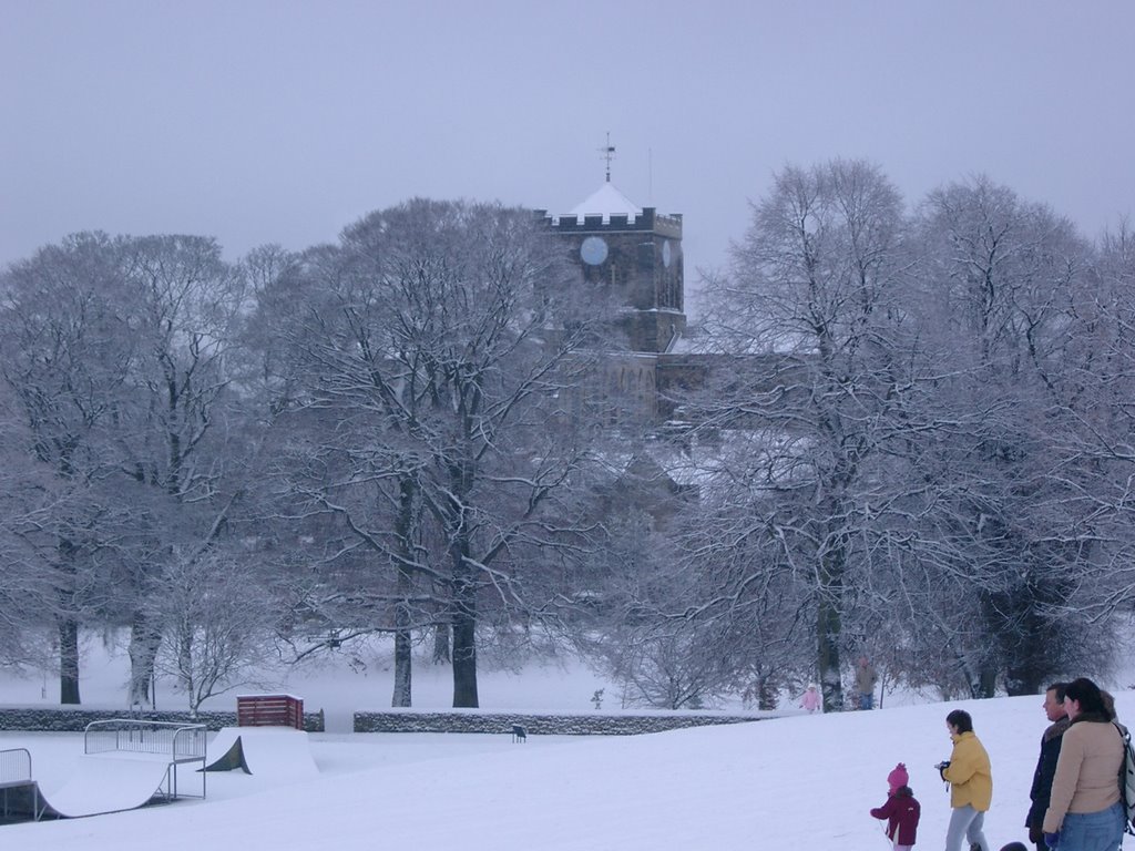 Hexham Abbey in the snow by MHCharlton