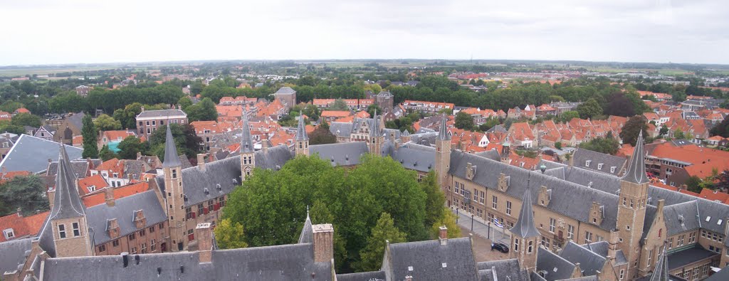 Blik op de abdij vanaf de toren. Middeburg, 2005 by Jan R. Ubels