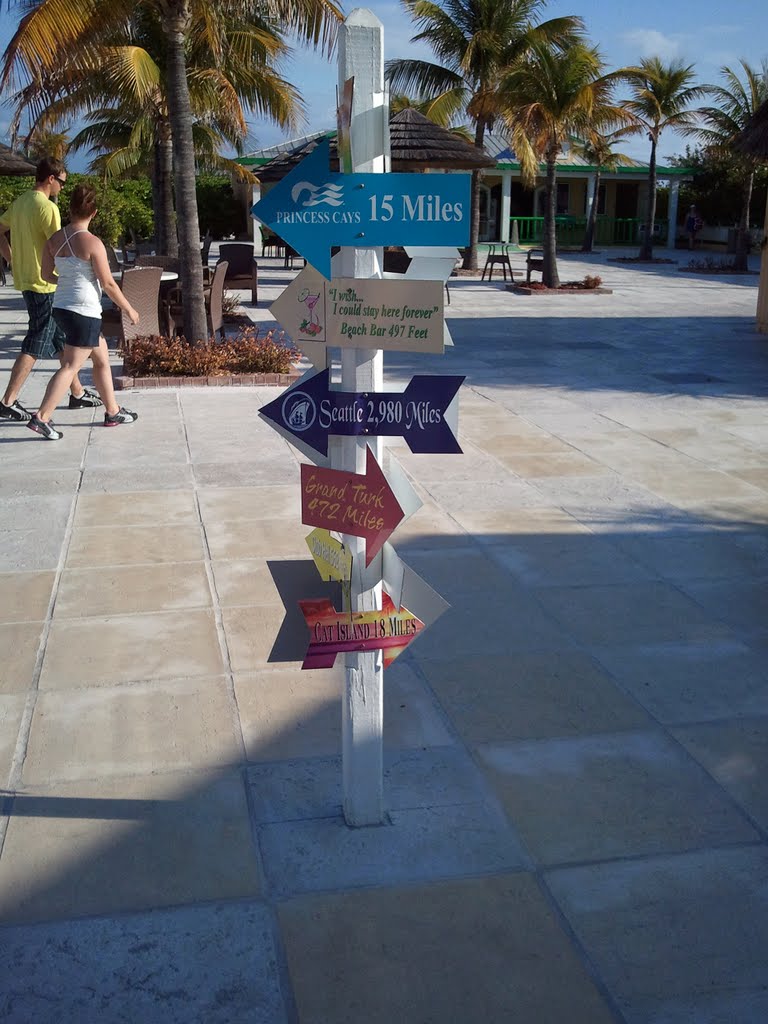 Half Moon Cay Which Way Sign by Jeremiah B