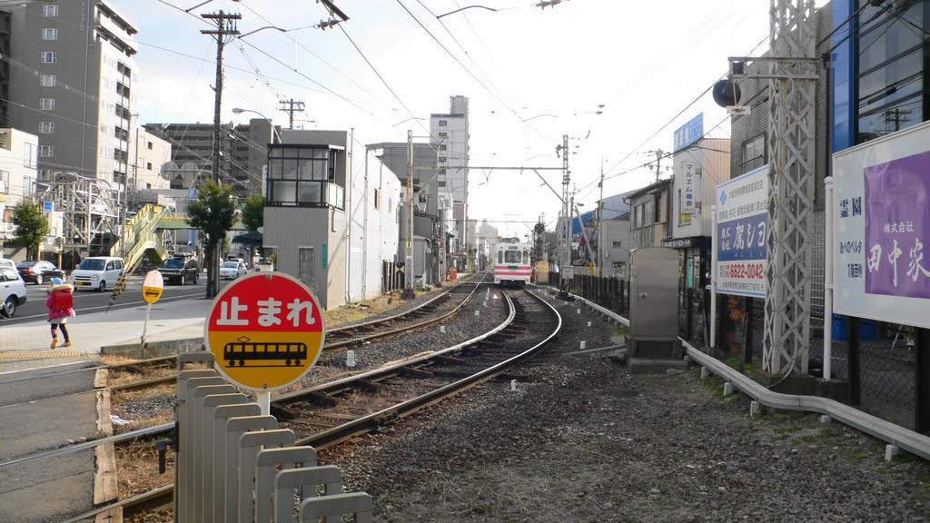 阪堺電車 (上町線)。「松虫」駅。 by maru kuro (和具田 克典)