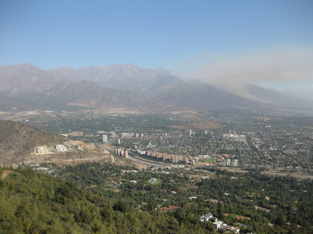 View of san carlos de apoquindo from Lo Curro Rocks by Germán Vicencio