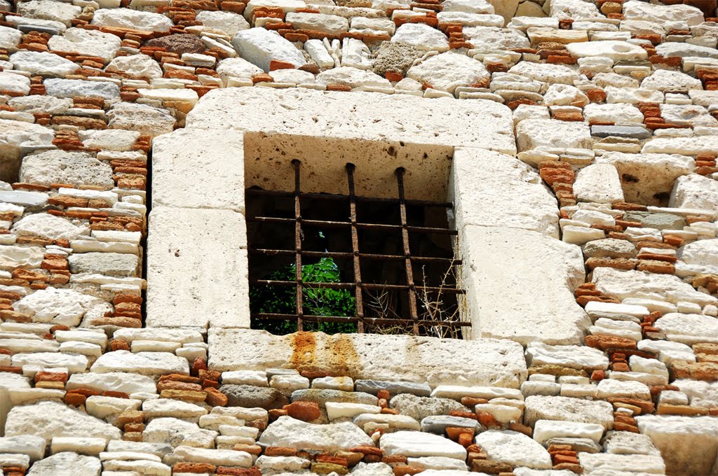 Stone wall at Pythagorian, Samos, Greece by Michael Hayles