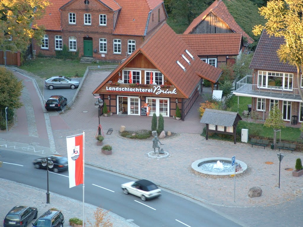 Blick von der St. Petri Kirche auf Amtmann und Brunnen by rolfhel