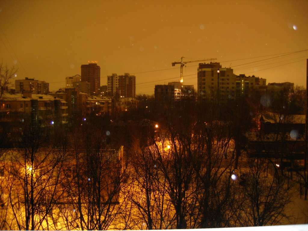 Moscow winter view from a window by eazaitsev